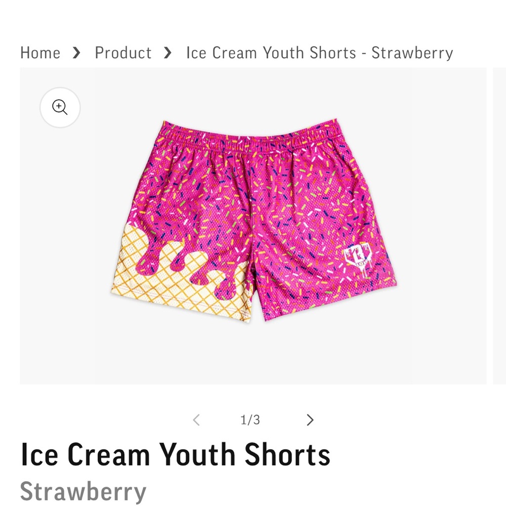 Ice Cream Youth Shorts - Strawberry